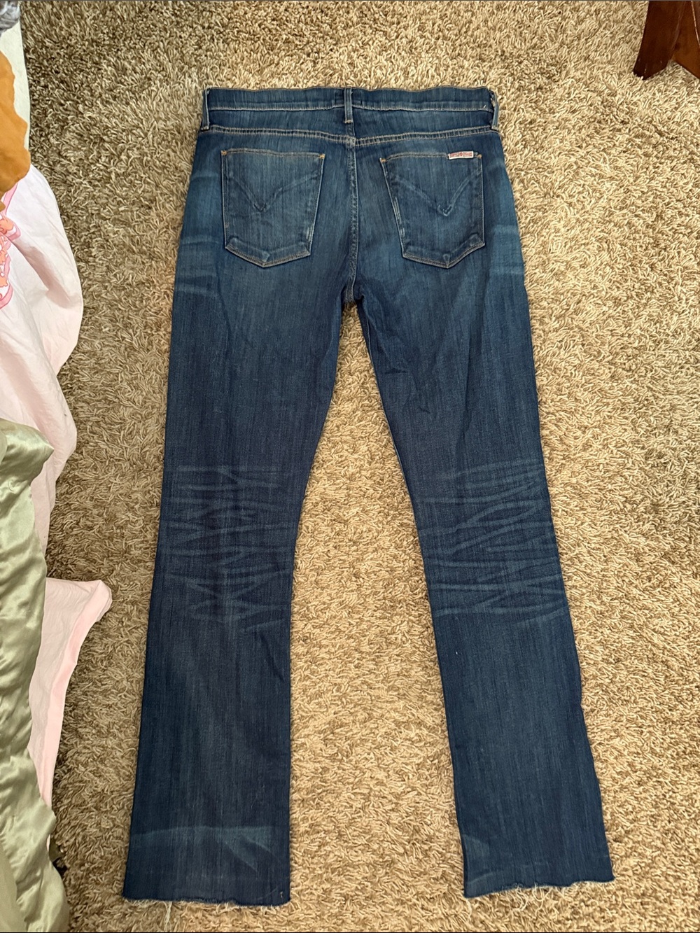 Hudson Jeans Size 29 Distressed Bootcut Flare Jeans Raw Hem Y2K